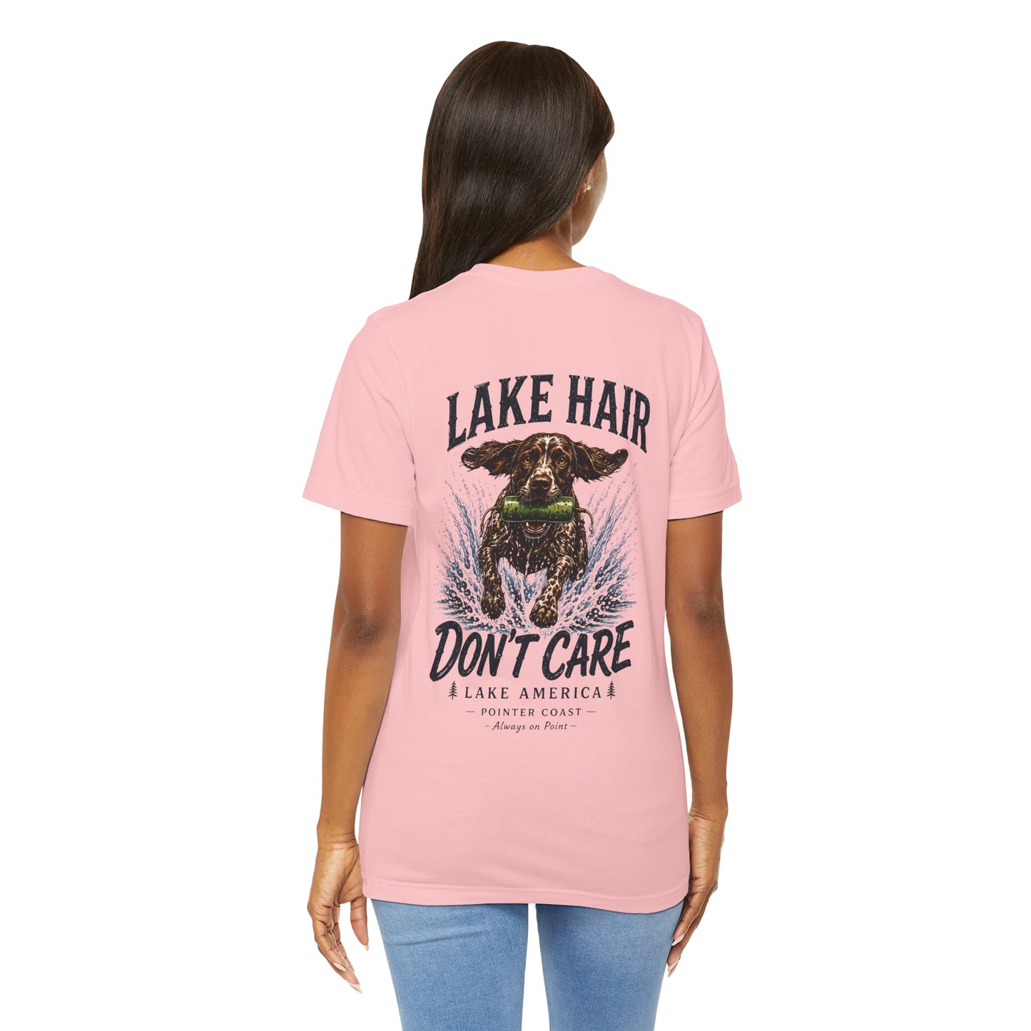 Lake Hair Don't Care Dog Graphic Tee, Pointer Shirt, Lake Life Apparel, Outdoor Lover Gift