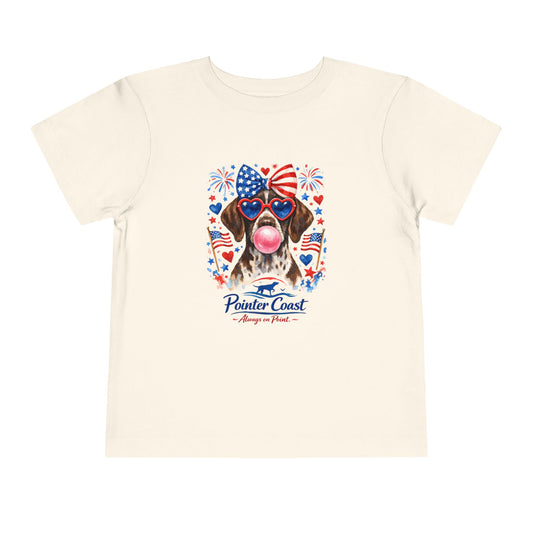 Patriotic Pointer Toddler Tee — ‘Pointer Coast’ 4th of July GSP Graphic