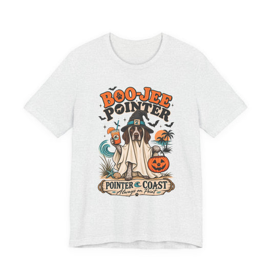 Boo Jee Pointer Halloween T Shirt, Coastal Dog Graphic, Ghost Costume Tee, Pet Lover Gift