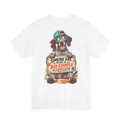 Pointer Dog Beach Graphic T-Shirt, Bella Canvas 3001, Funny Pet Lover Gift, Coastal Summer Tee