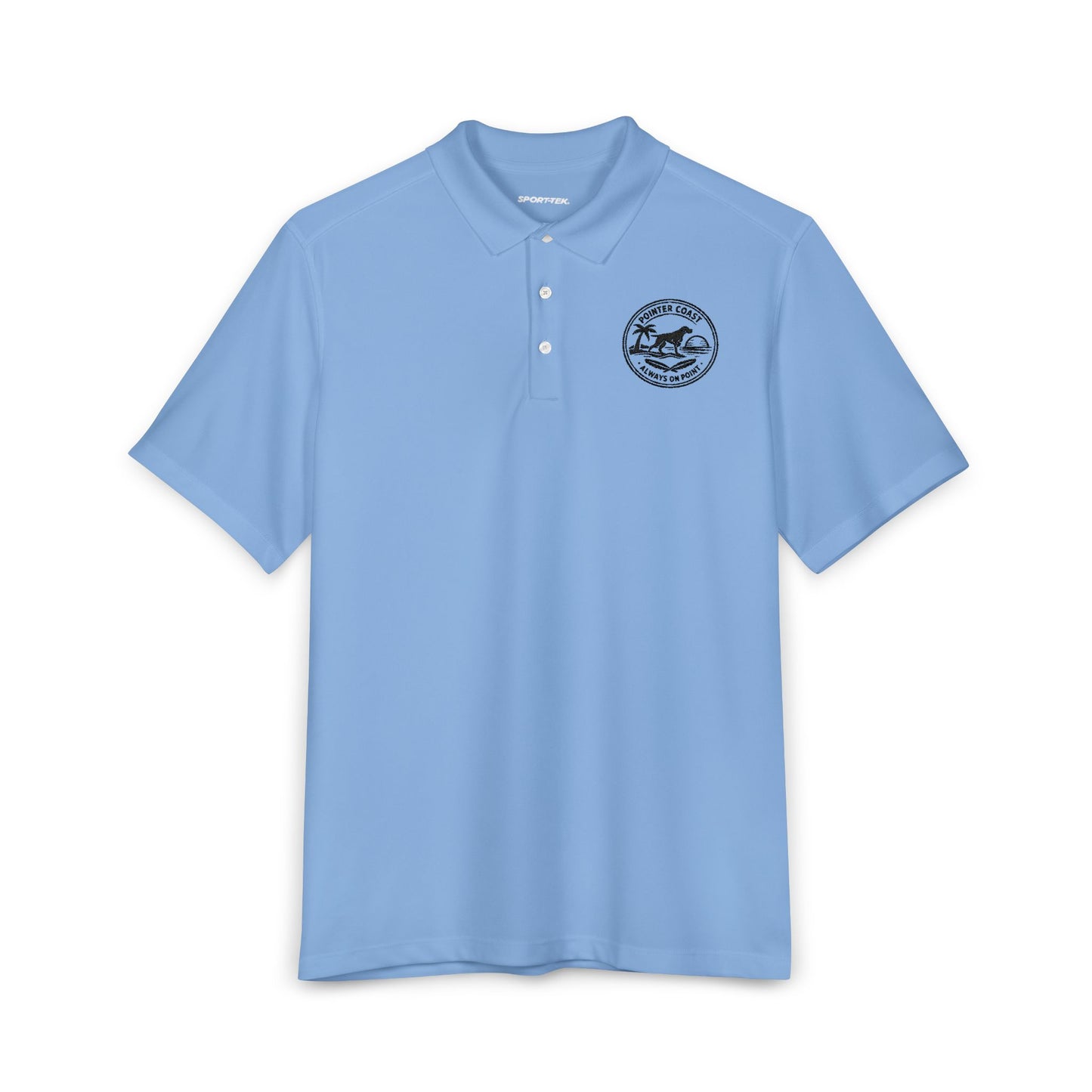 Men's Performance Polo — Coastal Fishing Club Badge