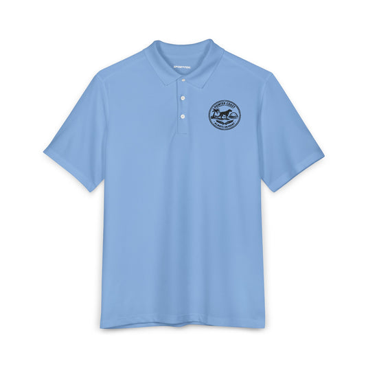 Men's Performance Polo — Coastal Fishing Club Badge