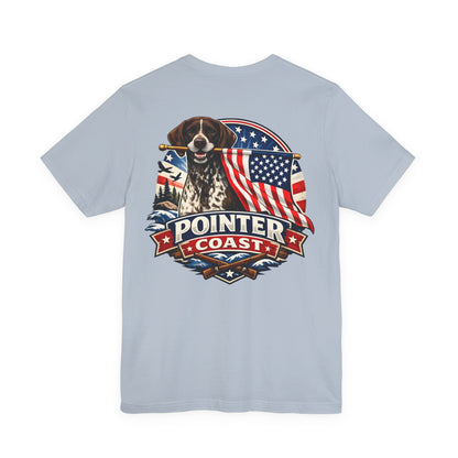 German Shorthaired Pointer with American Flag | Patriotic Font Design | Pointer Coast Style