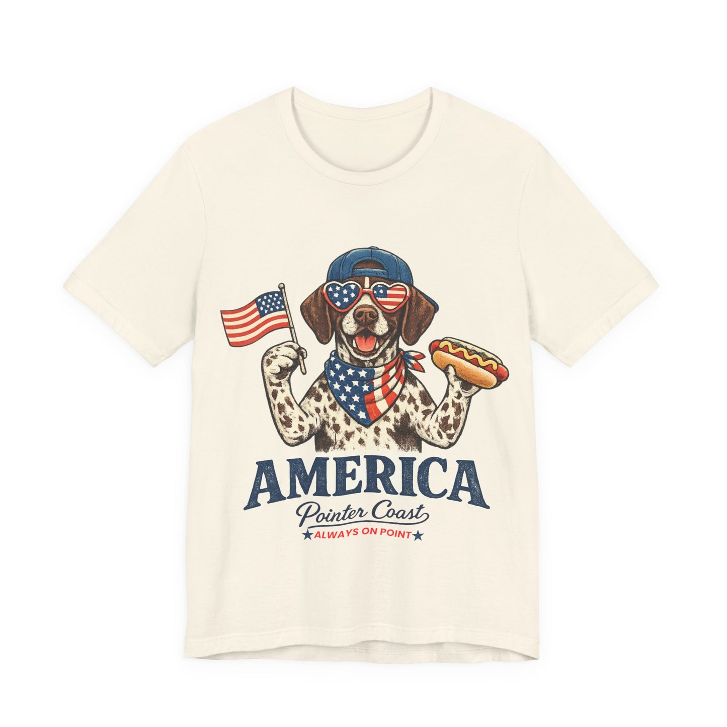 America Pointer Coast Retro GSP Shirt | Patriotic Dog Vintage 4th of July Tee