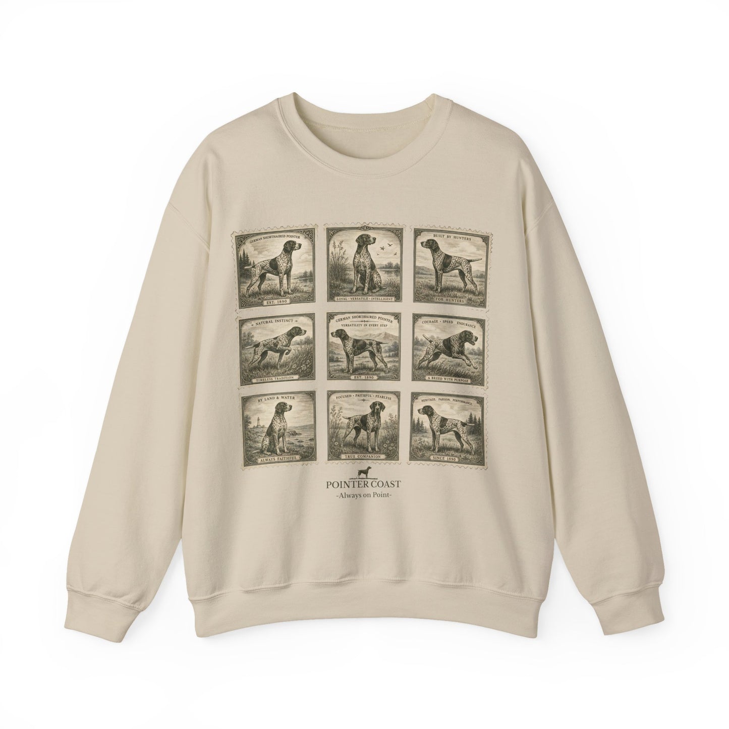 Vintage German Shorthaired Pointer Stamp Shirt | Pointer Coast Retro Hunting Dog Tee | GSP Dog Lover Gift