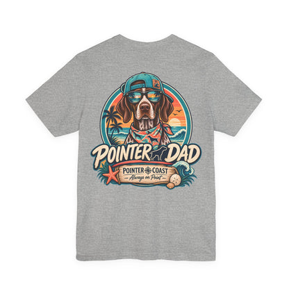 Pointer Dad Retro Beach Dog T Shirt, Bella Canvas 3001, Coastal Graphic Tee, Father's Day Gift