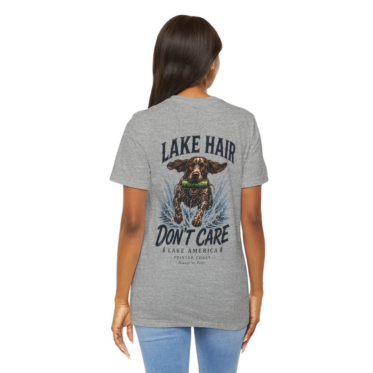 Lake Hair Don't Care Dog Graphic Tee, Pointer Shirt, Lake Life Apparel, Outdoor Lover Gift