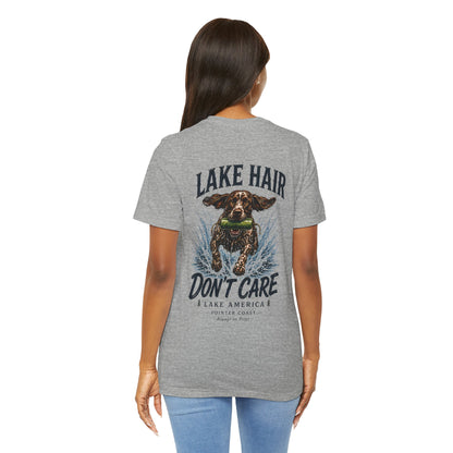 Lake Hair Don't Care Dog Graphic Tee, Pointer Shirt, Lake Life Apparel, Outdoor Lover Gift