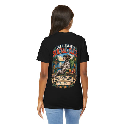 Lake America Social Club T Shirt, Dogs Welcome, People Tolerated, Funny Canine Graphic Tee
