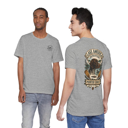 Lake America Pointer Coast Fishing Shirt, Sporting Dog Graphic, Outdoorsman Apparel, Lakeside Gift