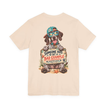 Pointer Dog Beach Graphic T-Shirt, Bella Canvas 3001, Funny Pet Lover Gift, Coastal Summer Tee