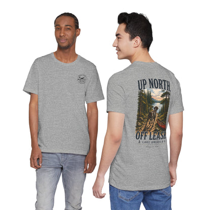 Up North Off Leash Lake America Shirt, Dog Lover Tee, Cabin Graphic, Outdoor Adventure Gift