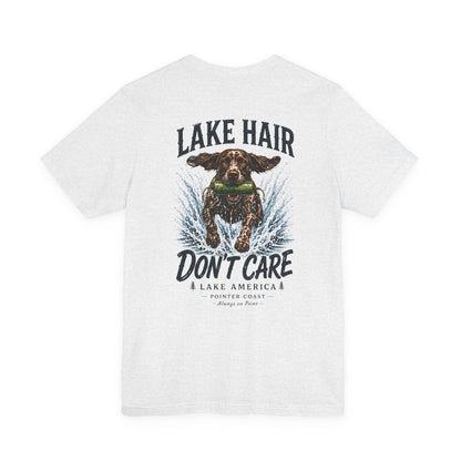 Lake Hair Don't Care Dog Graphic Tee, Pointer Shirt, Lake Life Apparel, Outdoor Lover Gift
