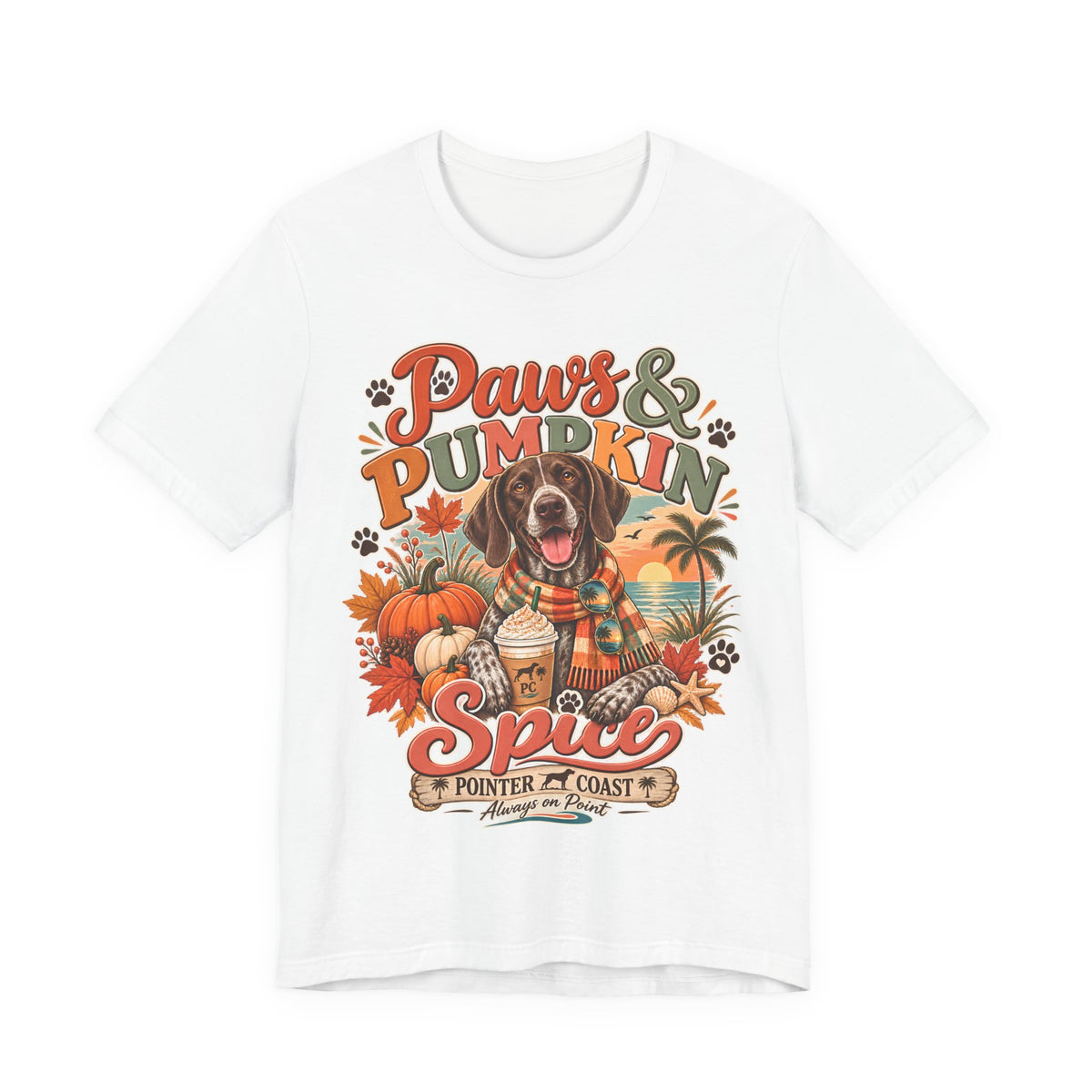 Paws and Pumpkin Spice Dog Tee, Bella Canvas 3001, Autumn Graphic Shirt, Pet Lover Gift