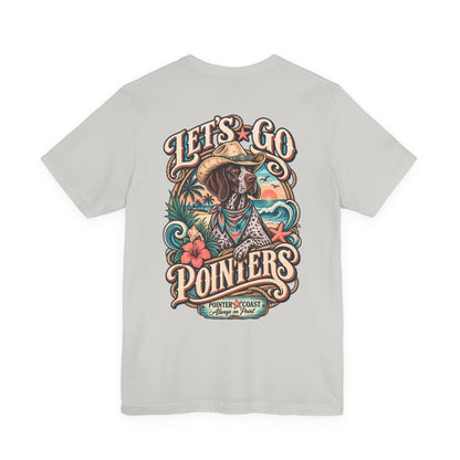 Let’s Go Pointers Tropical Dog T-Shirt, Bella Canvas 3001, Coastal Graphic Tee, Unisex Gift