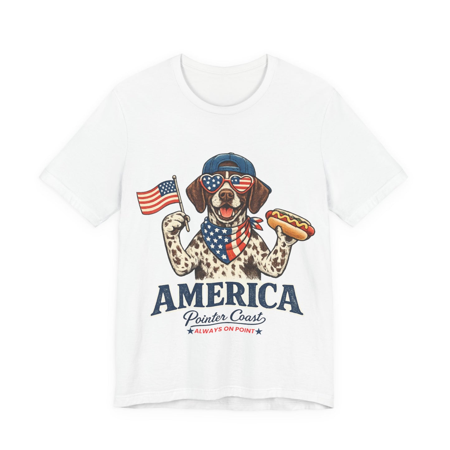 America Pointer Coast Retro GSP Shirt | Patriotic Dog Vintage 4th of July Tee
