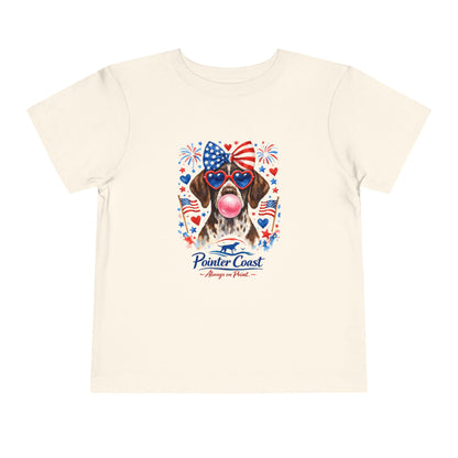 Patriotic Pointer Toddler Tee — ‘Pointer Coast’ 4th of July GSP Graphic