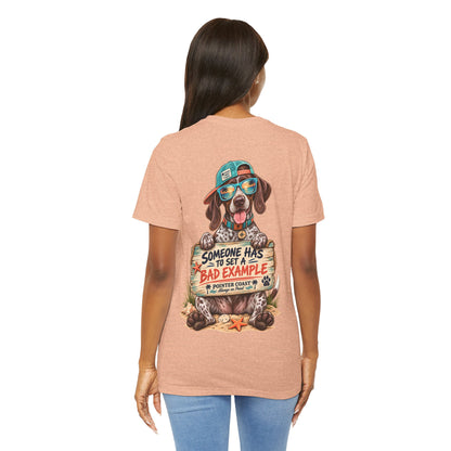 Pointer Dog Beach Graphic T-Shirt, Bella Canvas 3001, Funny Pet Lover Gift, Coastal Summer Tee