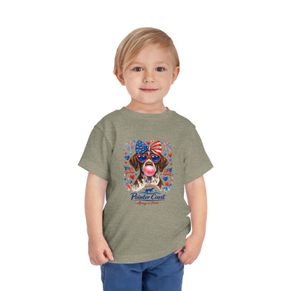 Patriotic Pointer Toddler Tee — ‘Pointer Coast’ 4th of July GSP Graphic