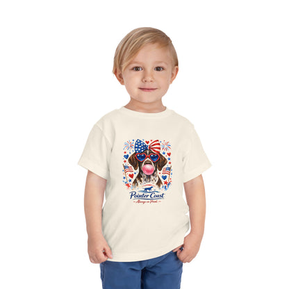 Patriotic Pointer Toddler Tee — ‘Pointer Coast’ 4th of July GSP Graphic