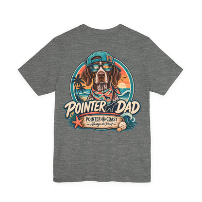 Pointer Dad Retro Beach Dog T Shirt, Bella Canvas 3001, Coastal Graphic Tee, Father's Day Gift