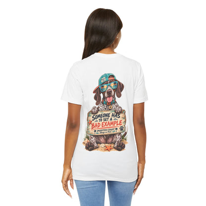 Pointer Dog Beach Graphic T-Shirt, Bella Canvas 3001, Funny Pet Lover Gift, Coastal Summer Tee