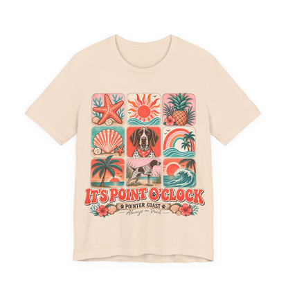 It's Point O'Clock Pointer Beach Shirt, Bella Canvas 3001, Coastal Dog Graphic, Summer Tee