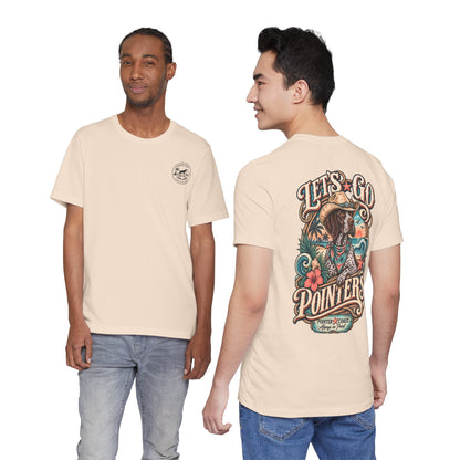 Let’s Go Pointers Tropical Dog T-Shirt, Bella Canvas 3001, Coastal Graphic Tee, Unisex Gift