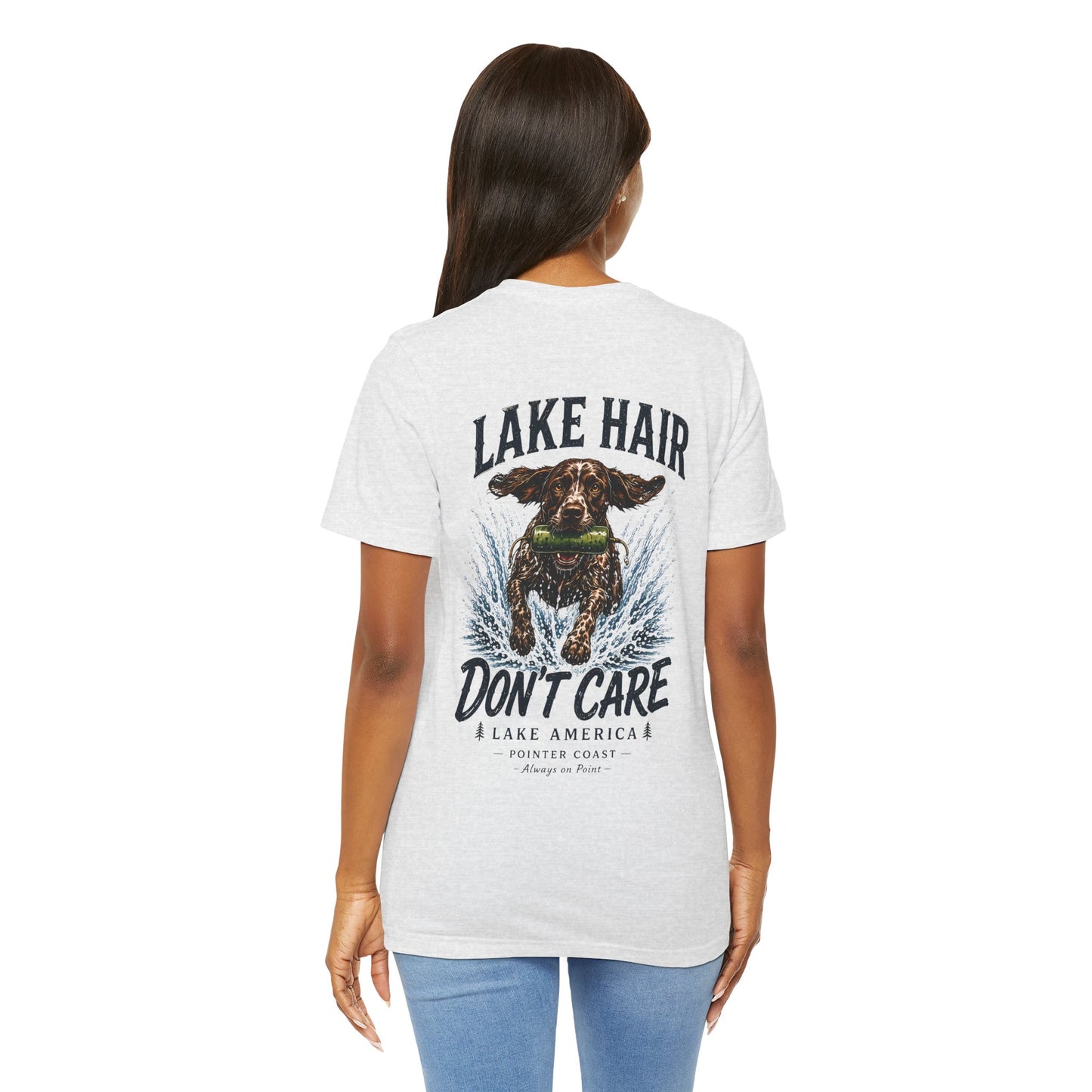 Lake Hair Don't Care Dog Graphic Tee, Pointer Shirt, Lake Life Apparel, Outdoor Lover Gift