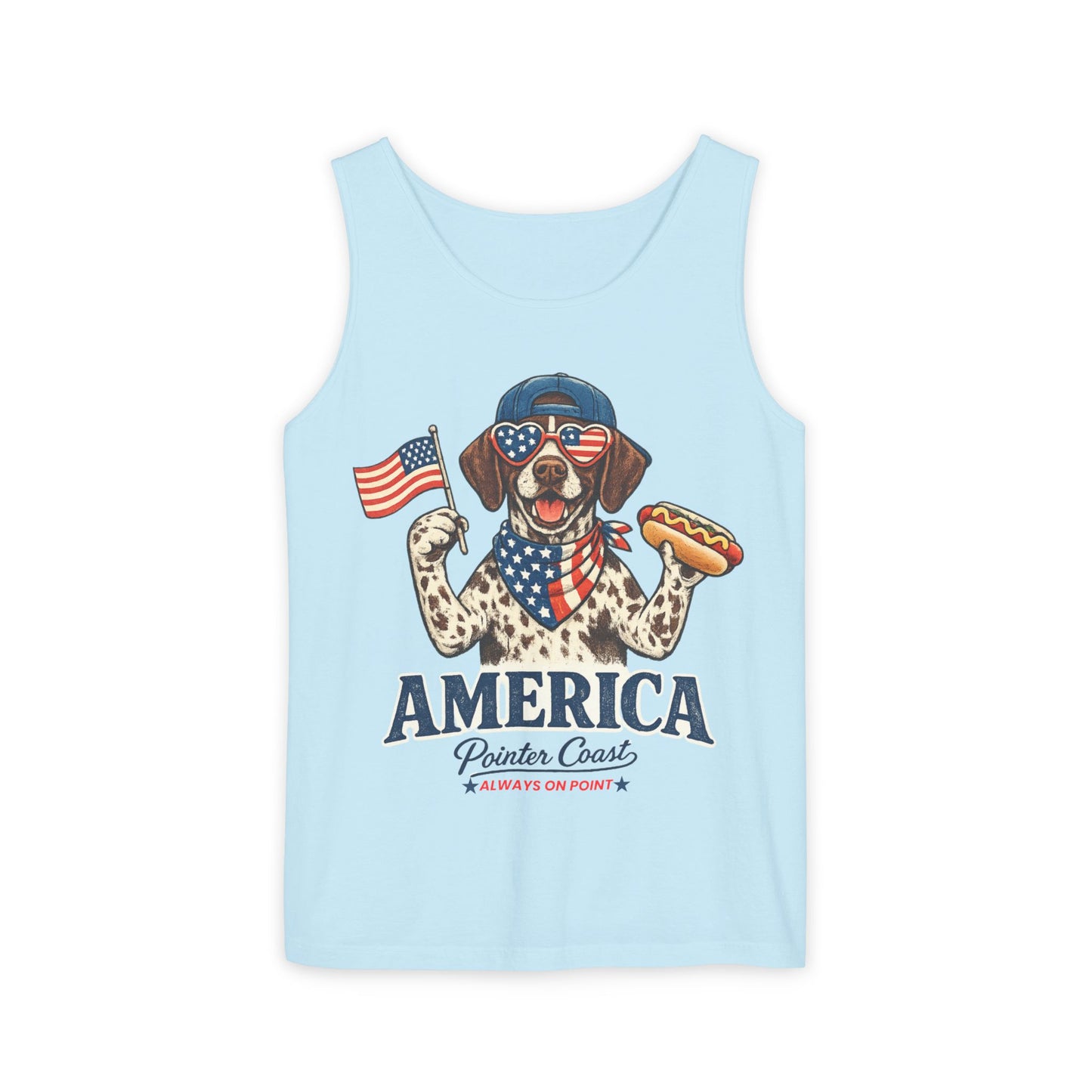 America Pointer Coast Retro GSP Shirt | Patriotic Dog Vintage 4th of July Tank
