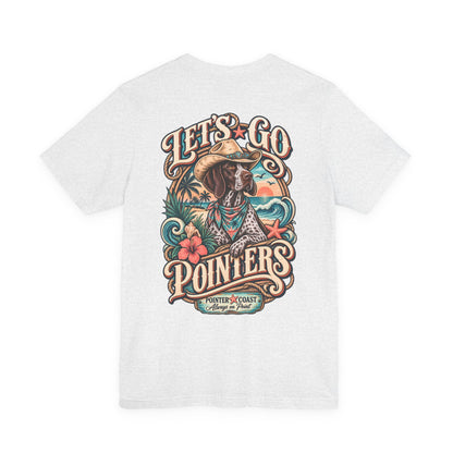 Let’s Go Pointers Tropical Dog T-Shirt, Bella Canvas 3001, Coastal Graphic Tee, Unisex Gift