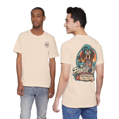 Pointer Dad Retro Beach Dog T Shirt, Bella Canvas 3001, Coastal Graphic Tee, Father's Day Gift