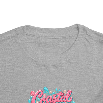 Coastal Cutie Beach Puppy Toddler Tee, Ocean Graphic Shirt, Pointer Dog, Summer Kids Top