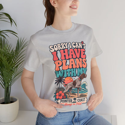 Pointer Dog Beach Graphic T Shirt, Bella Canvas 3001, Funny Pet Parent Gift, Coastal Tee