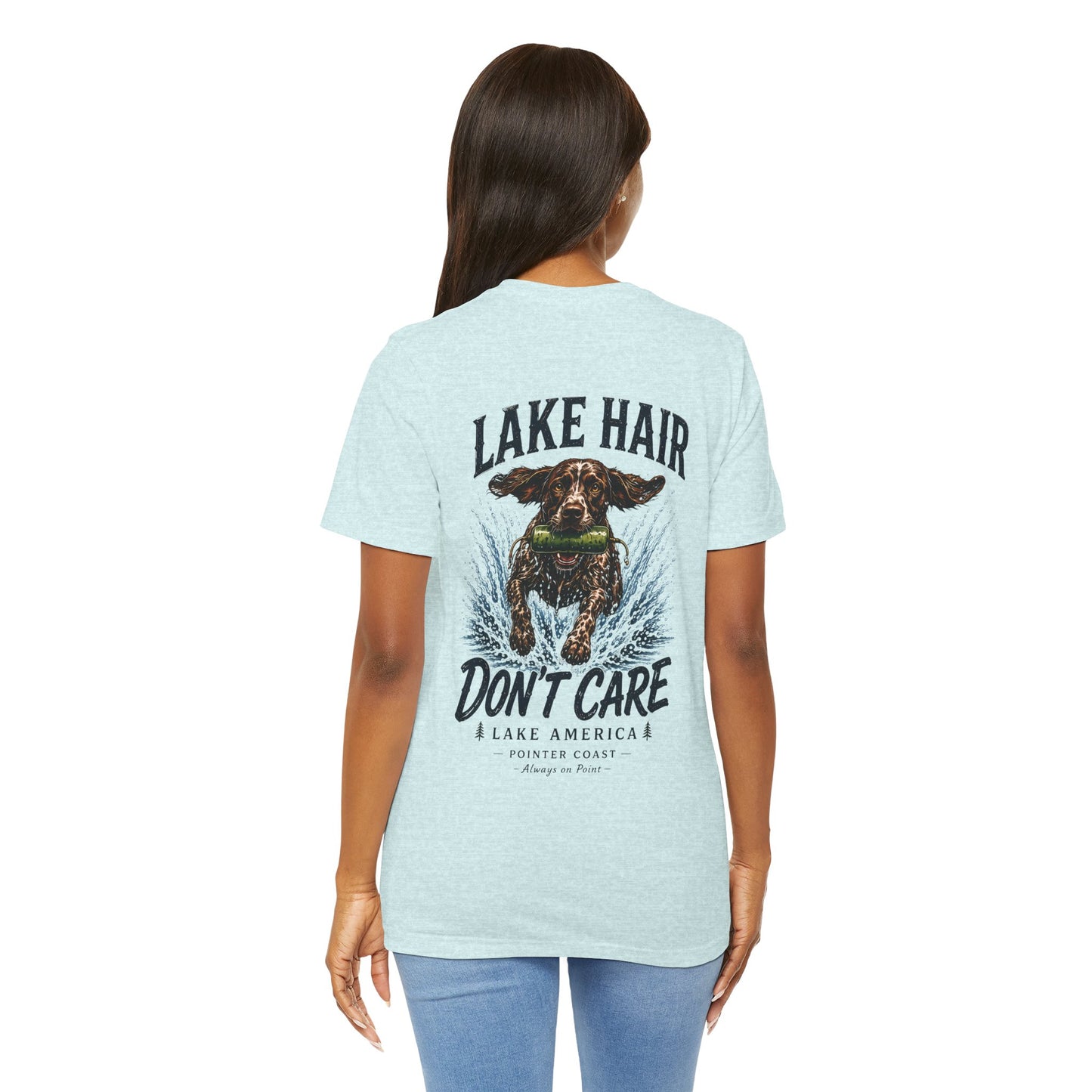 Lake Hair Don't Care Dog Graphic Tee, Pointer Shirt, Lake Life Apparel, Outdoor Lover Gift