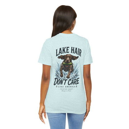 Lake Hair Don't Care Dog Graphic Tee, Pointer Shirt, Lake Life Apparel, Outdoor Lover Gift