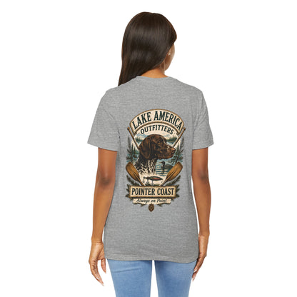 Lake America Pointer Coast Fishing Shirt, Sporting Dog Graphic, Outdoorsman Apparel, Lakeside Gift