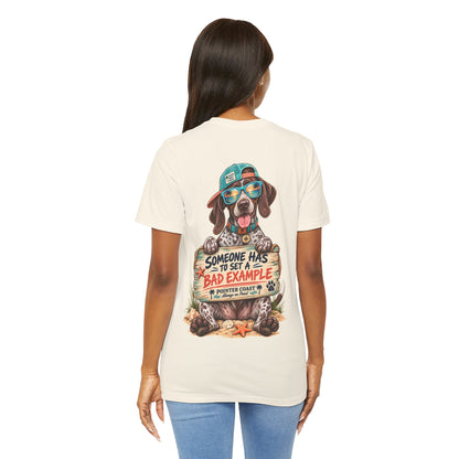 Pointer Dog Beach Graphic T-Shirt, Bella Canvas 3001, Funny Pet Lover Gift, Coastal Summer Tee