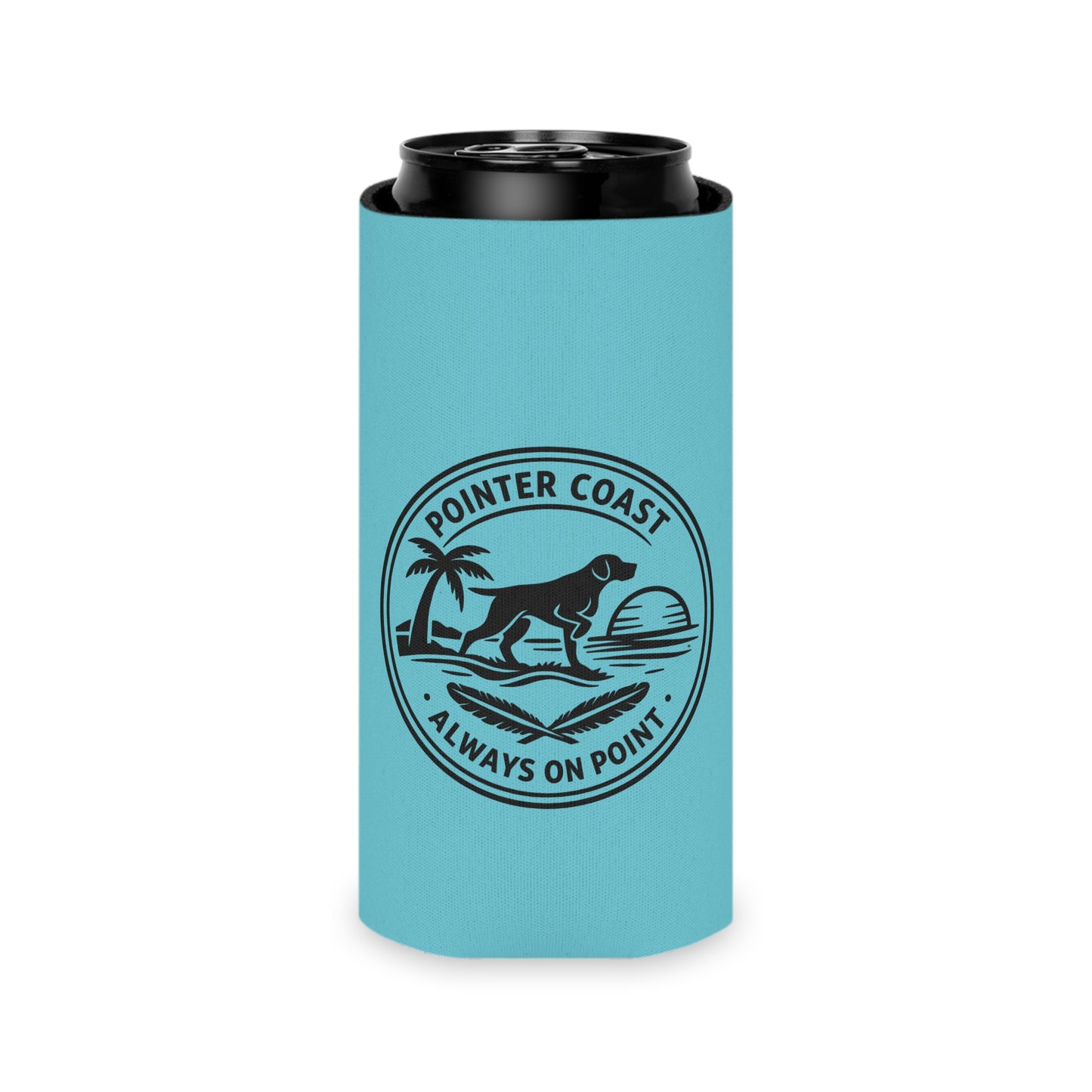 Pointer Coast Can Cooler - “Always On Point” Beach Dog Drink Koozie