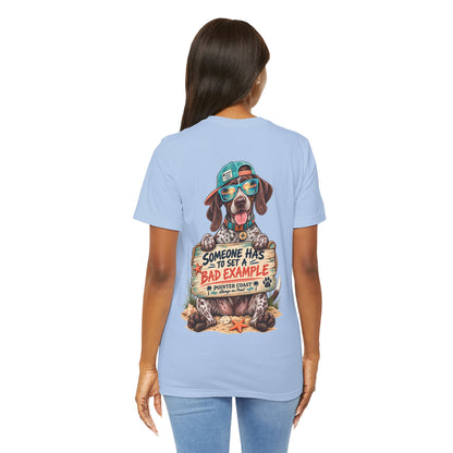 Pointer Dog Beach Graphic T-Shirt, Bella Canvas 3001, Funny Pet Lover Gift, Coastal Summer Tee