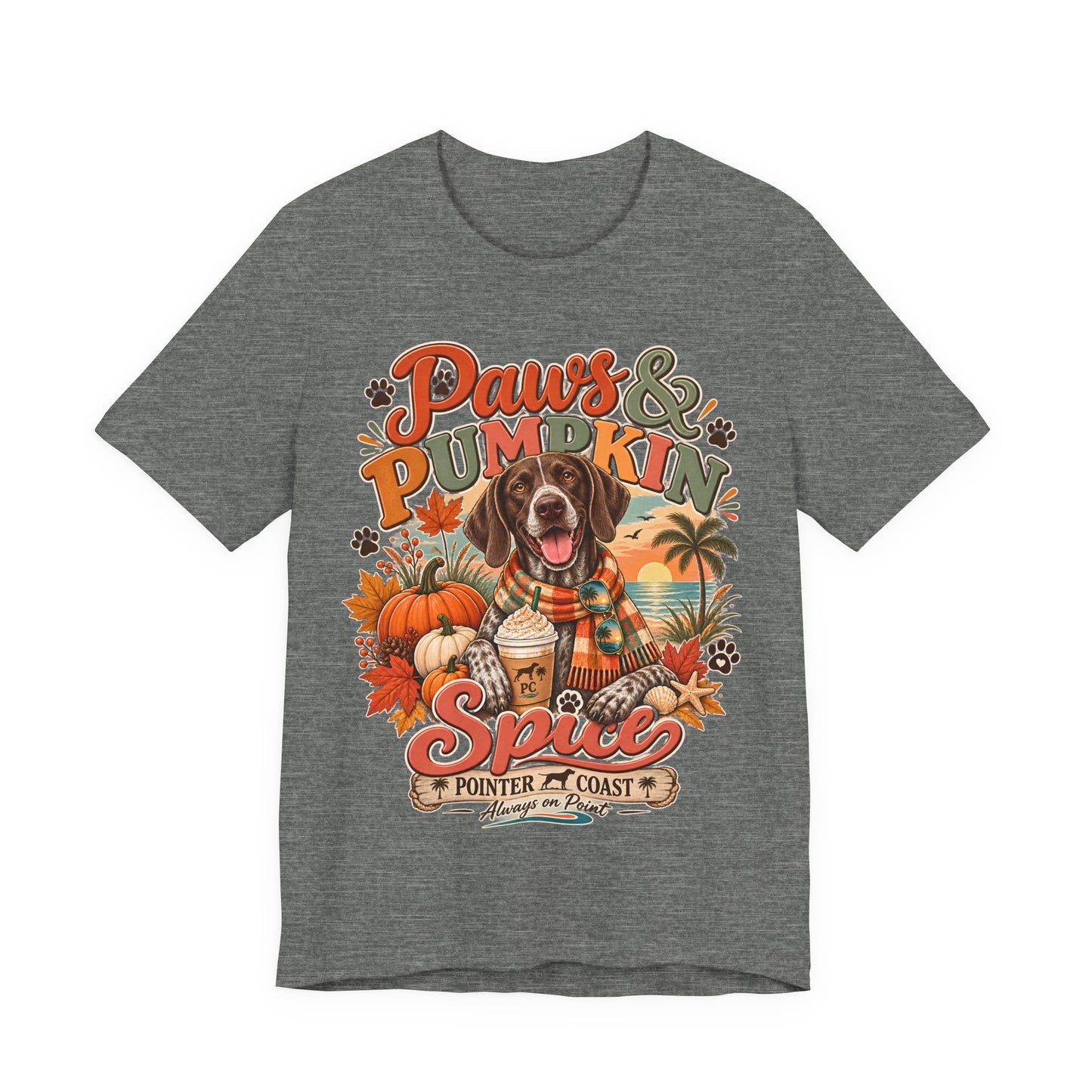 Paws and Pumpkin Spice Dog Tee, Bella Canvas 3001, Autumn Graphic Shirt, Pet Lover Gift