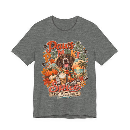 Paws and Pumpkin Spice Dog Tee, Bella Canvas 3001, Autumn Graphic Shirt, Pet Lover Gift