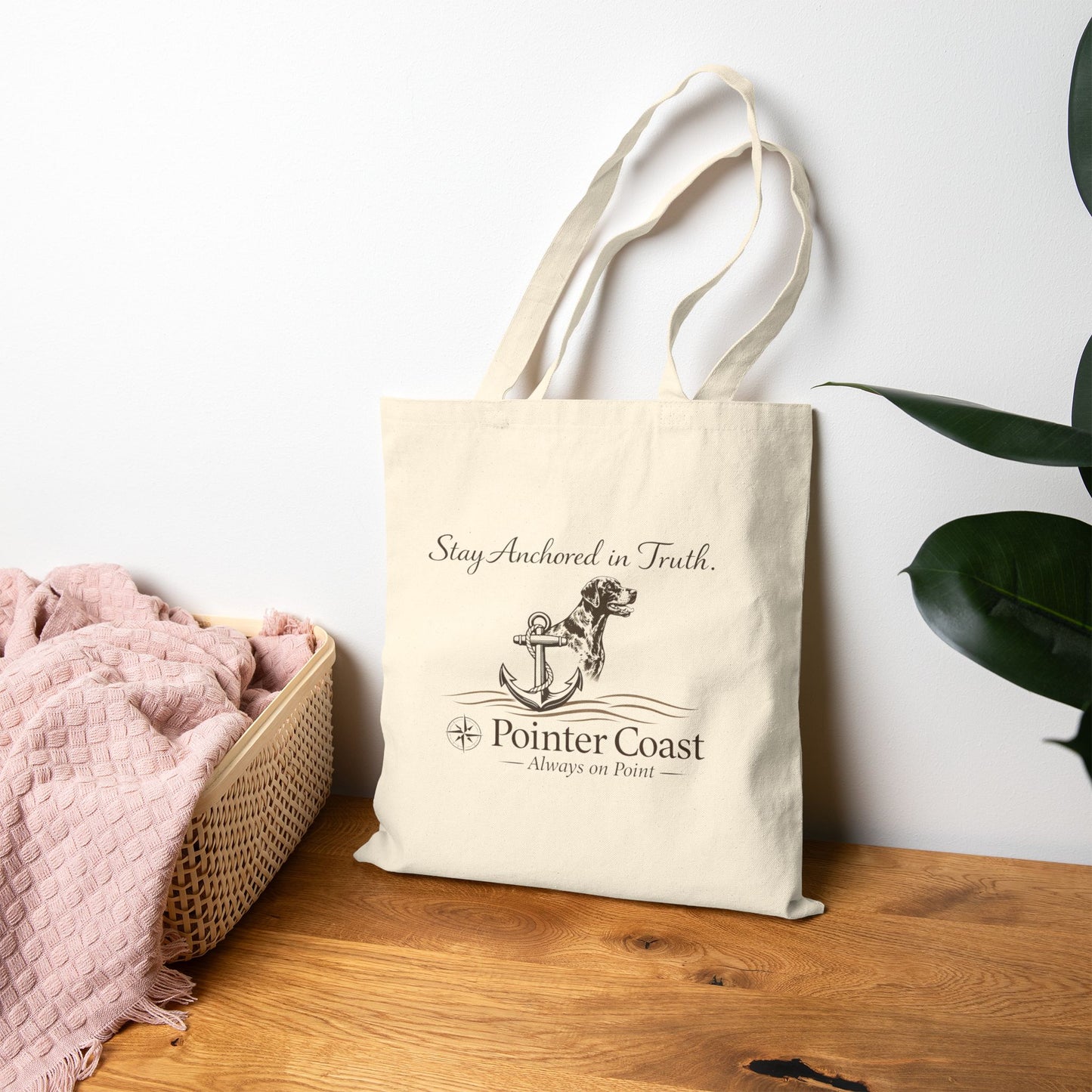 Pointer Coast | Stay Anchored in Truth | Nautical GSP – Always On Point  Cotton Canvas Tote
