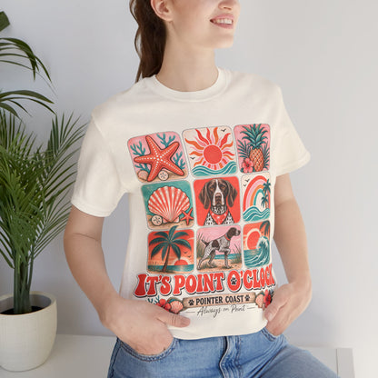 It's Point O'Clock Pointer Beach Shirt, Bella Canvas 3001, Coastal Dog Graphic, Summer Tee