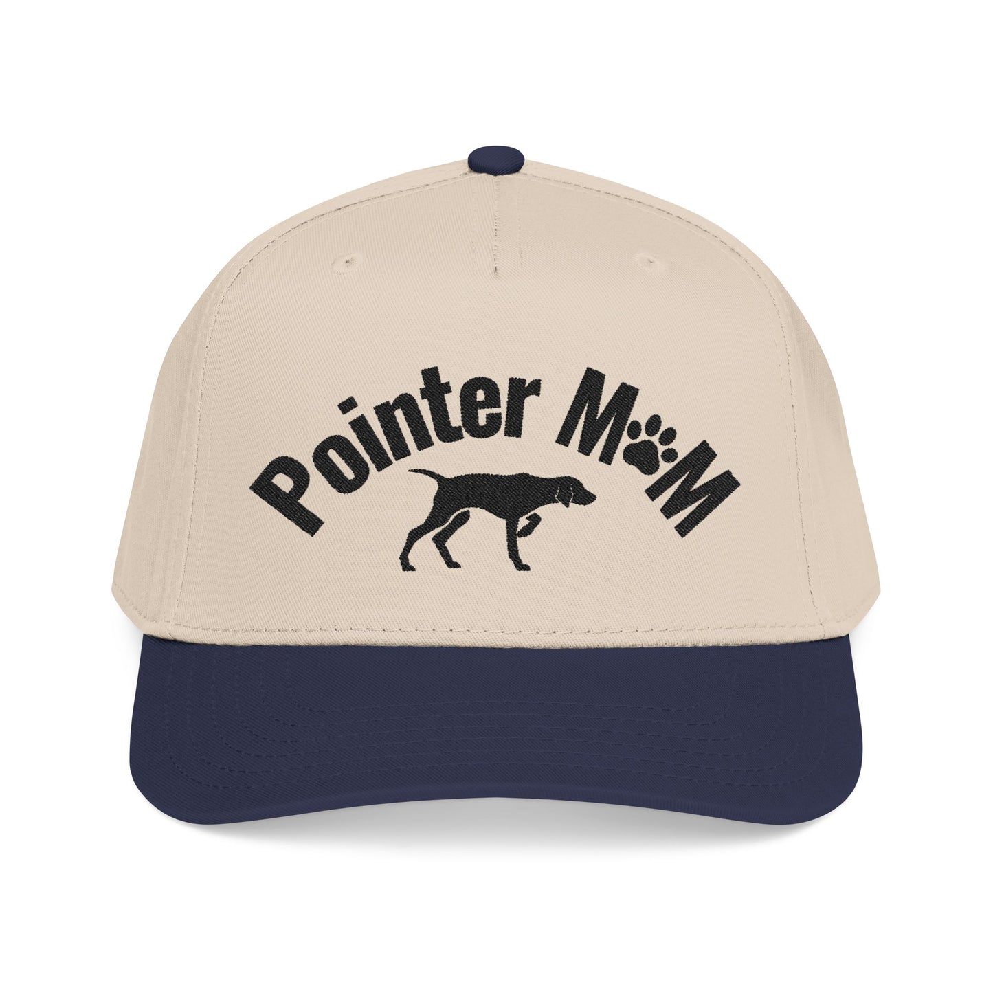 Pointer Mom Hat – Dog Lover Baseball Cap with Pointer Silhouette | Adjustable Pet Mom Gift | Stylish Two-Tone Cap