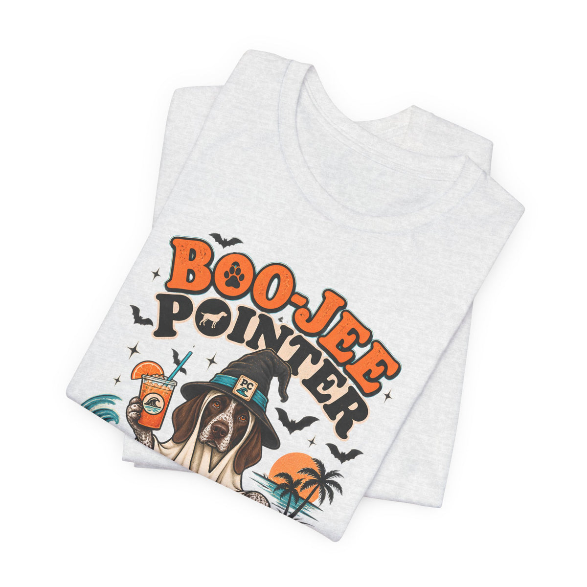 Boo Jee Pointer Halloween T Shirt, Coastal Dog Graphic, Ghost Costume Tee, Pet Lover Gift