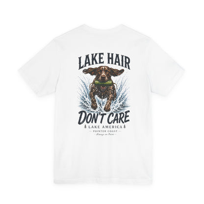 Lake Hair Don't Care Dog Graphic Tee, Pointer Shirt, Lake Life Apparel, Outdoor Lover Gift
