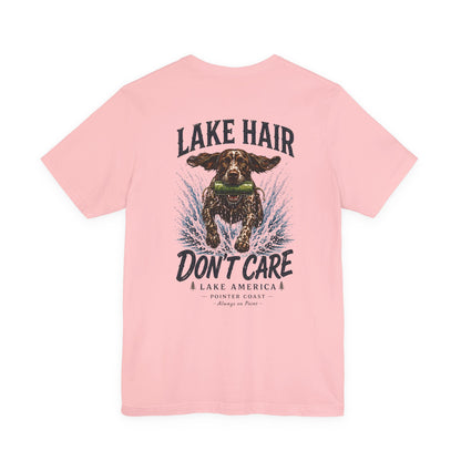 Lake Hair Don't Care Dog Graphic Tee, Pointer Shirt, Lake Life Apparel, Outdoor Lover Gift