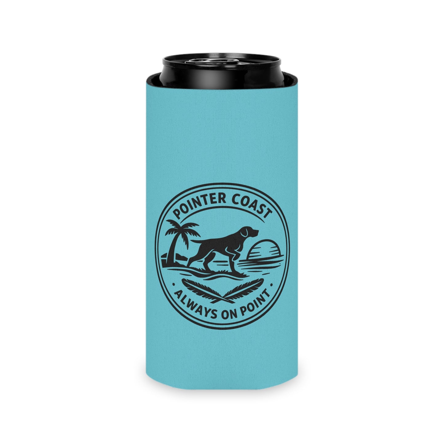 Pointer Coast Can Cooler - “Always On Point” Beach Dog Drink Koozie