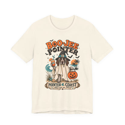 Boo Jee Pointer Halloween T Shirt, Coastal Dog Graphic, Ghost Costume Tee, Pet Lover Gift